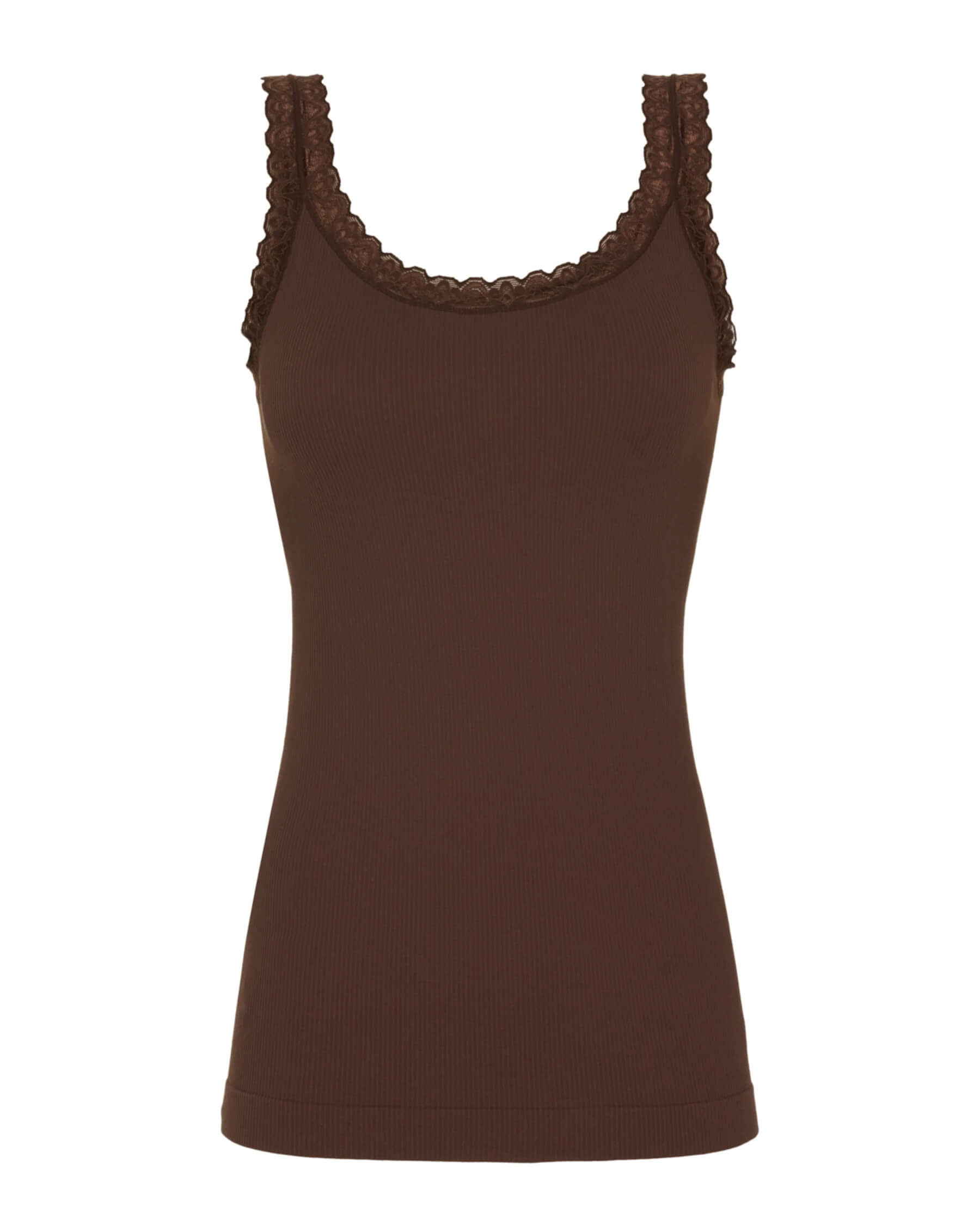 Tim&Simonsen Frida rib top - chokolade
