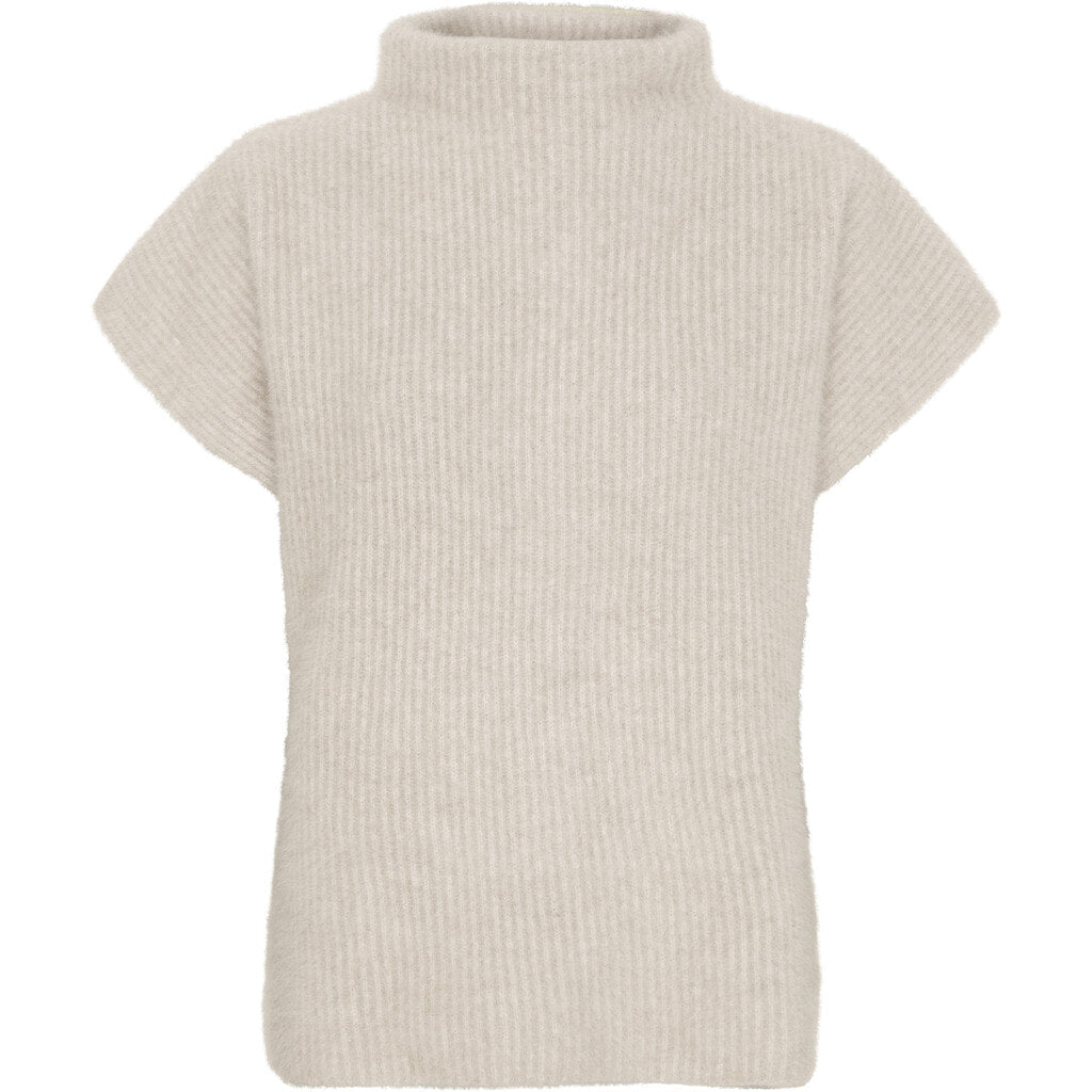 Butterfly CPH cashmere & raccoon kortærmet strik - lys beige