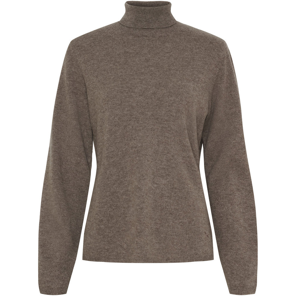 Butterfly CPH cashmere & marino turtle neck - ash brown melange