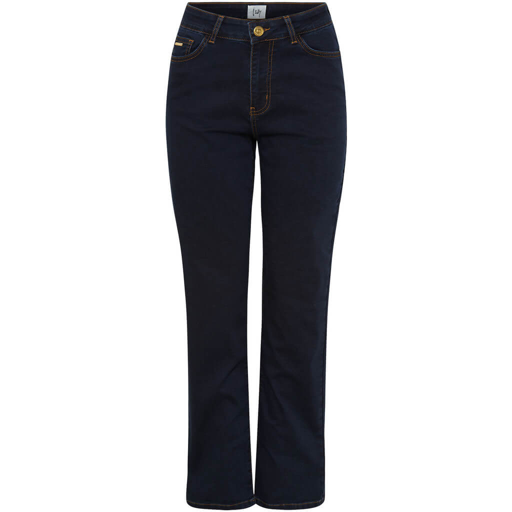 Isay Lido jeans m. lange lige ben - mørk denim