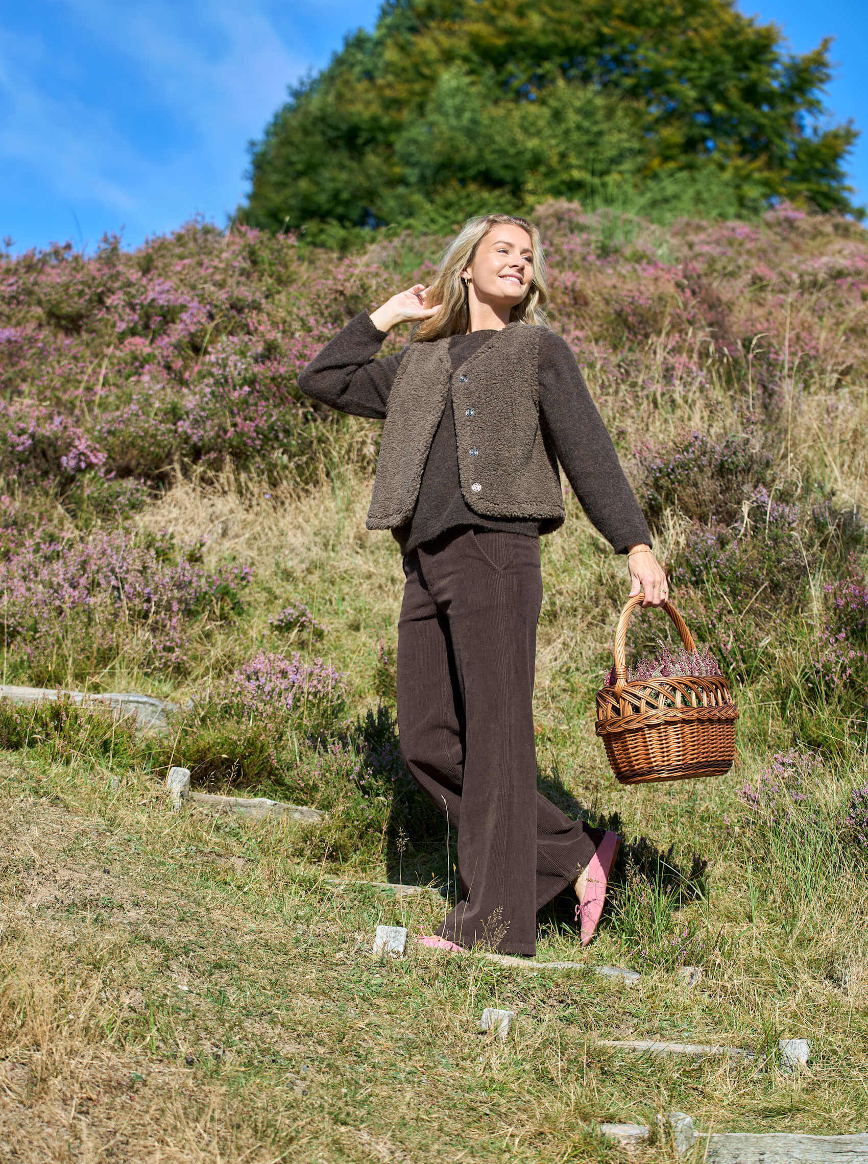 Black Colour box fløjlsbukser - brun