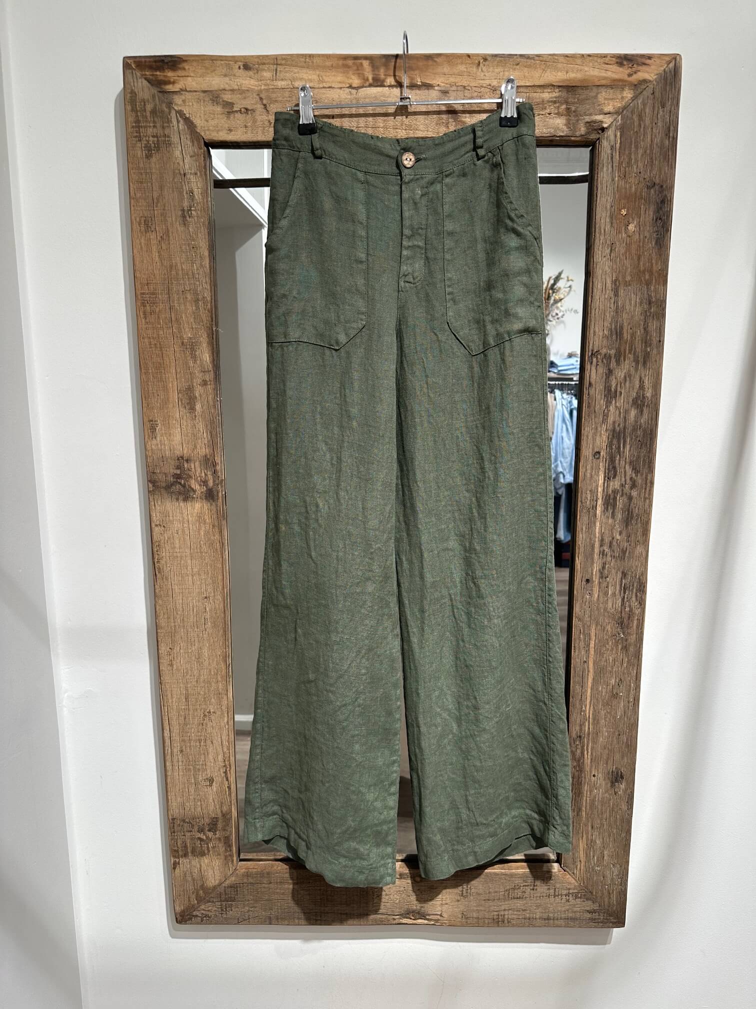 Delux Skagen hørbukser - armygrøn