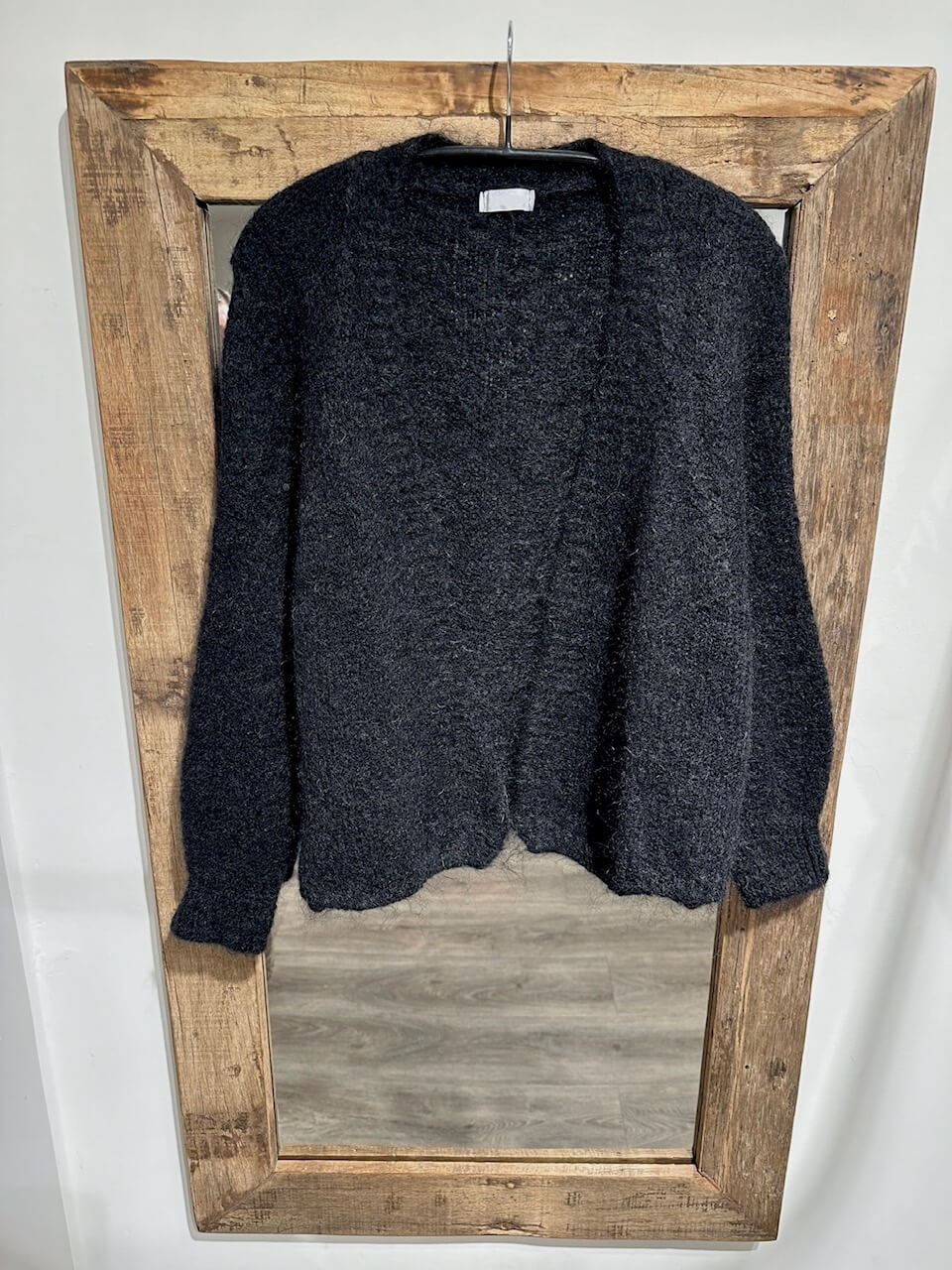 A taste of Fleurie mohair strikcardigan - sort