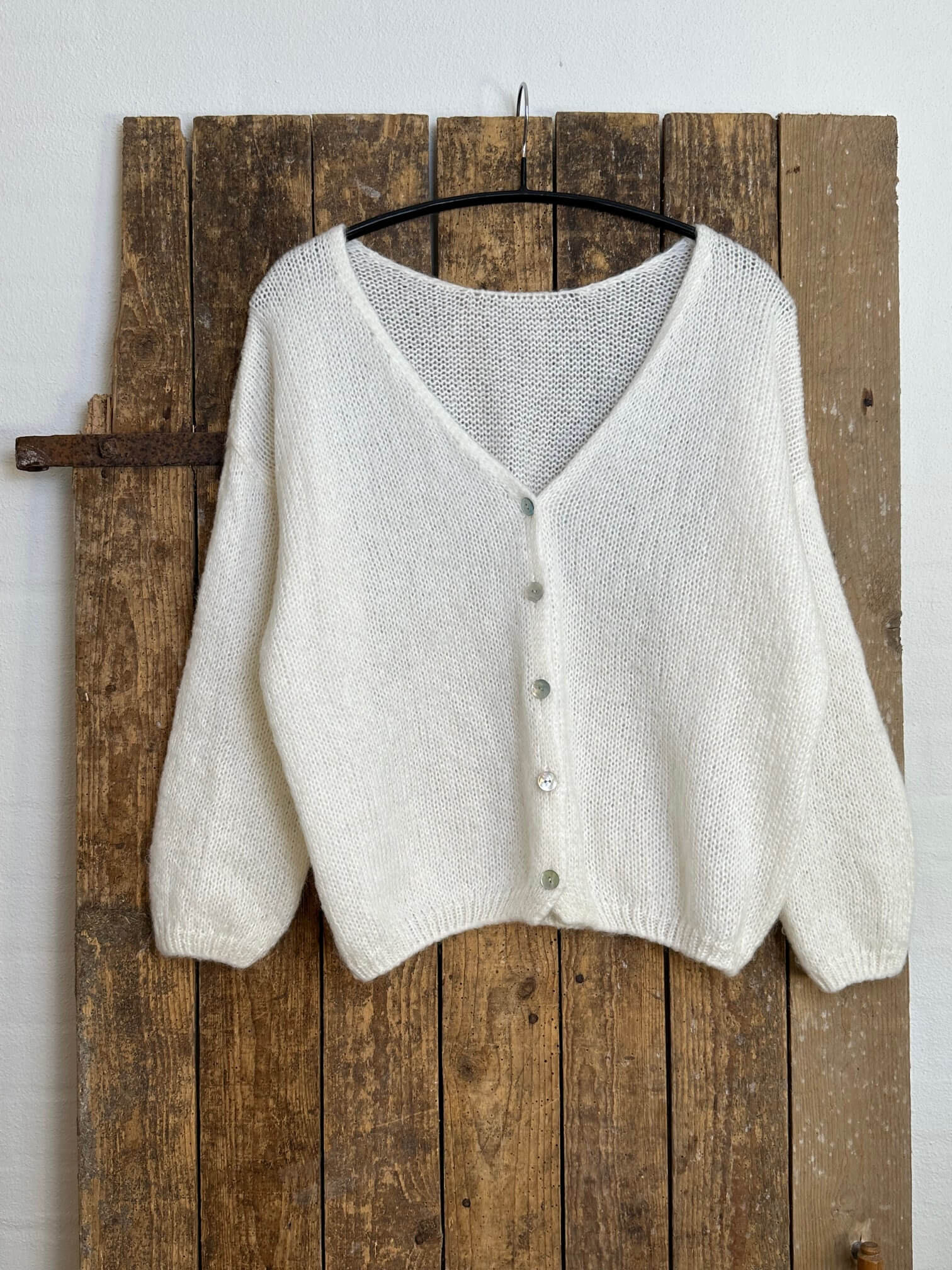 Delux Skagen mohair strikcardigan - off-white Delux Skagen mohair strikcardigan - off-white