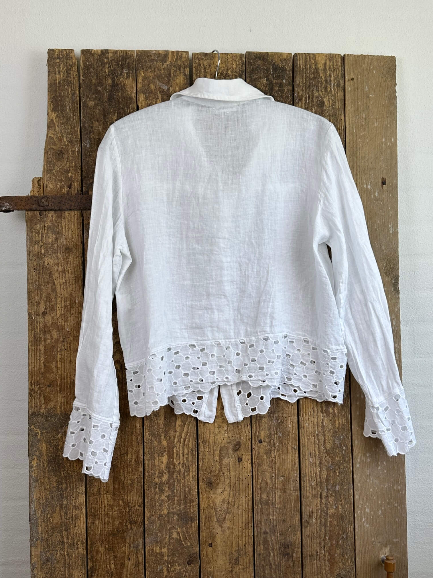 Delux Skagen hørjakke m. blonde - hvid