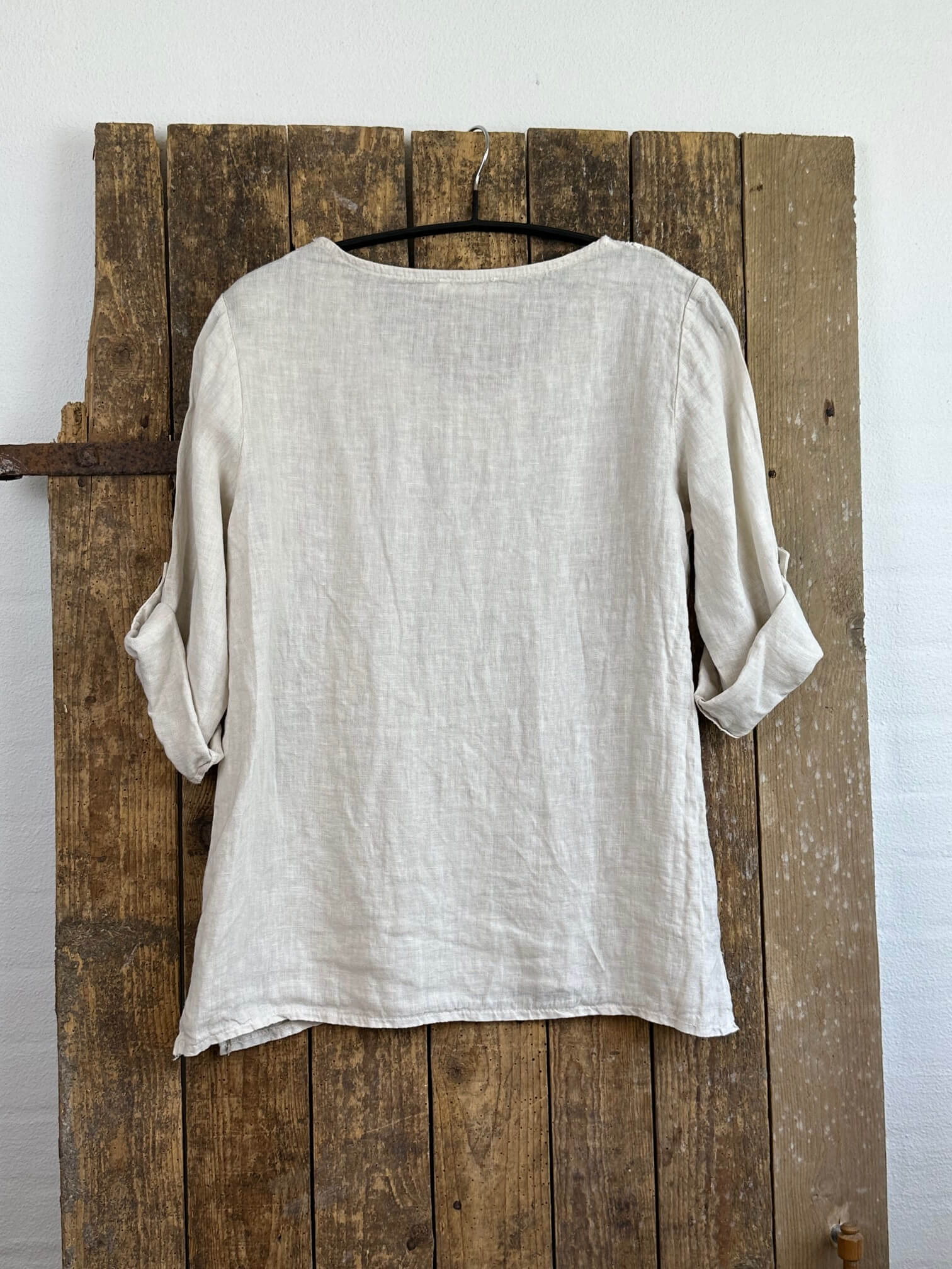 Delux Skagen hørskjorte m. blondekant - sand