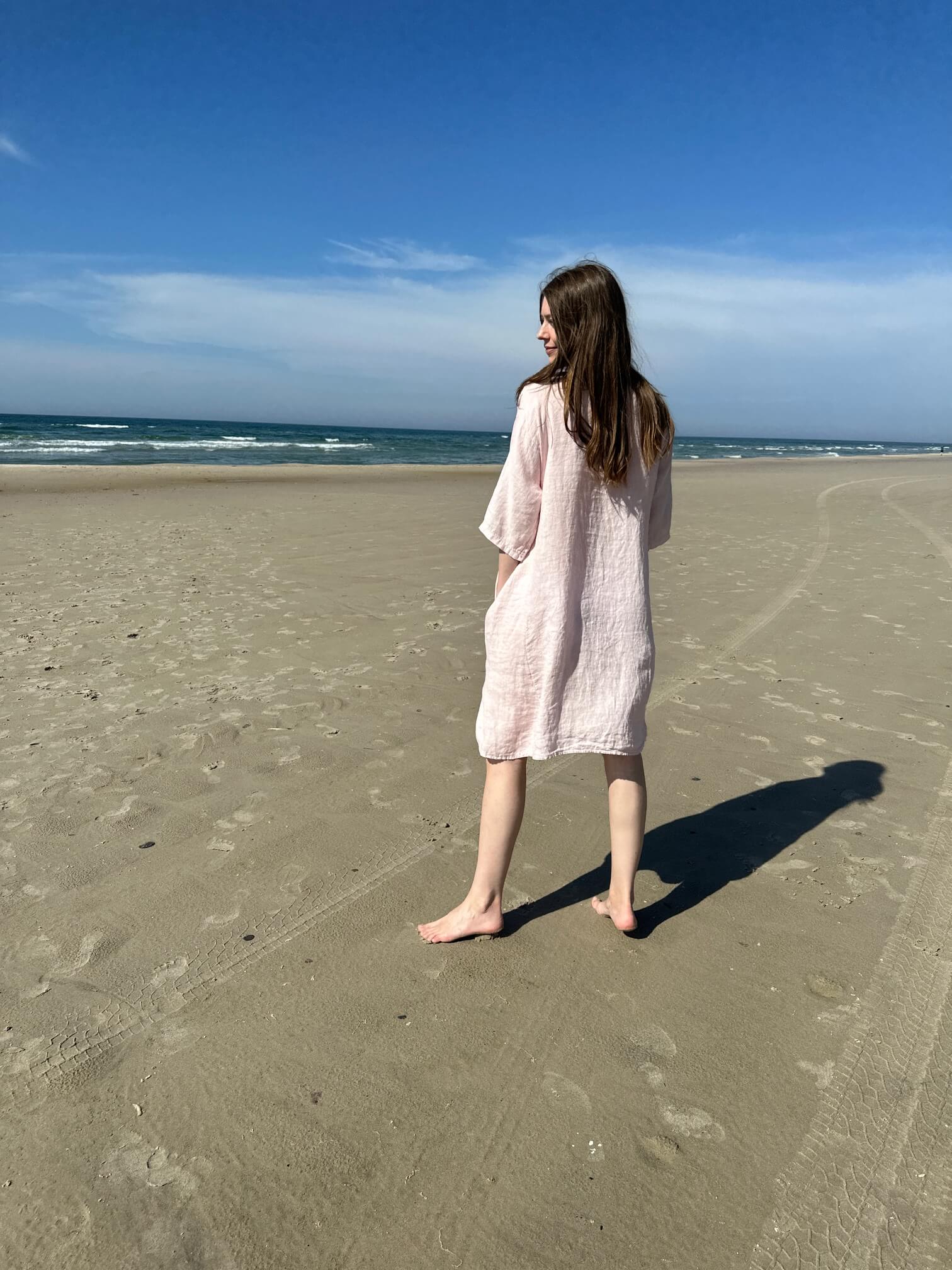 Delux Skagen hørtunika - rosa