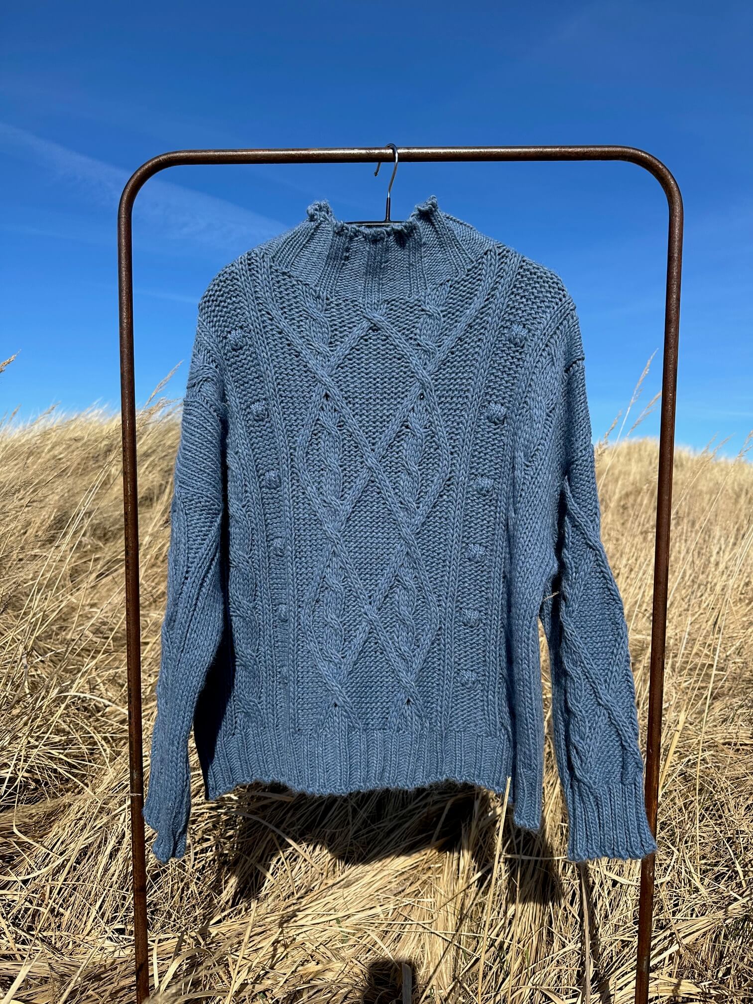 Delux Skagen kabelstrik - jeansblå