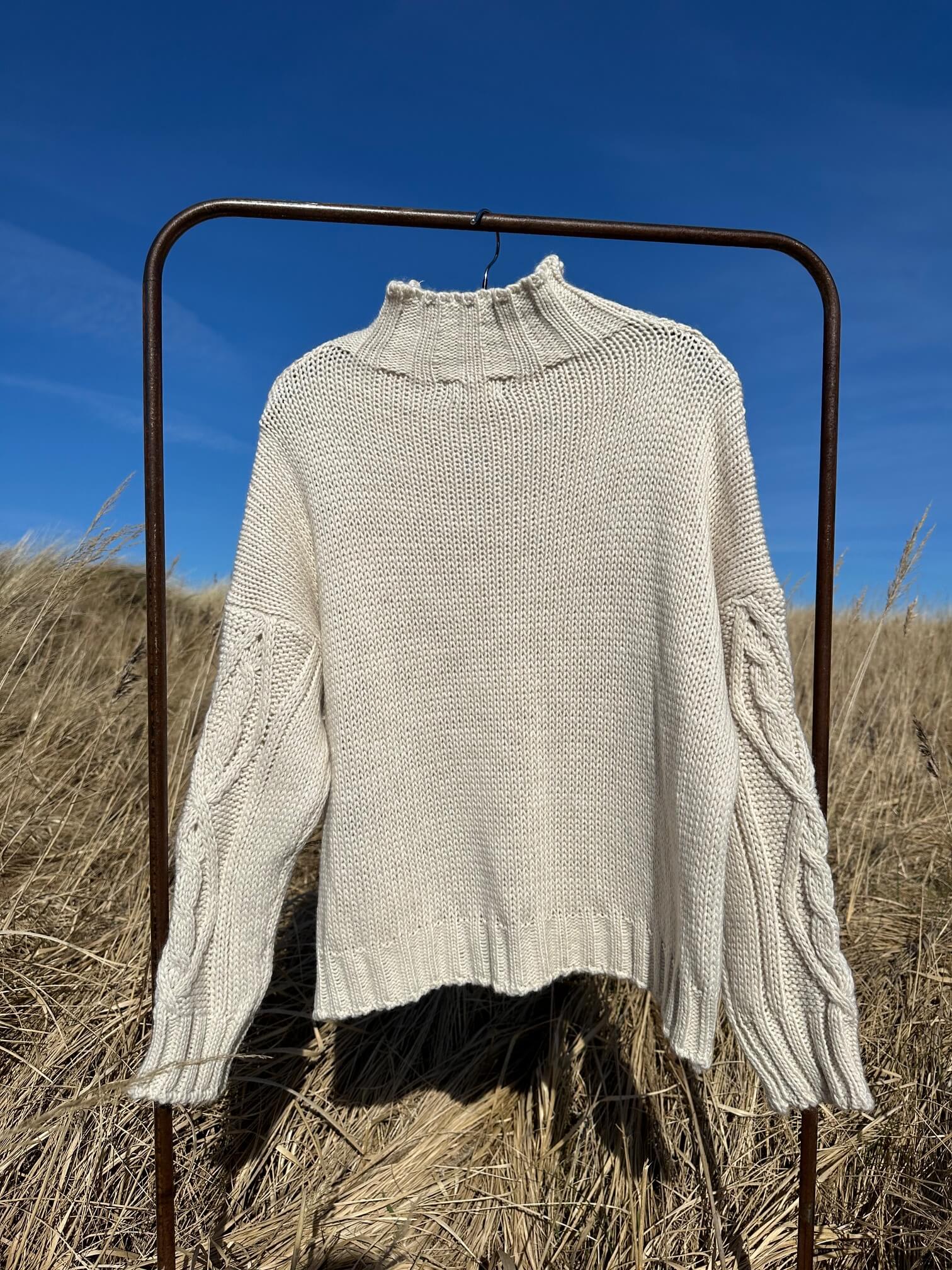 Delux Skagen kabelstrik - råhvid