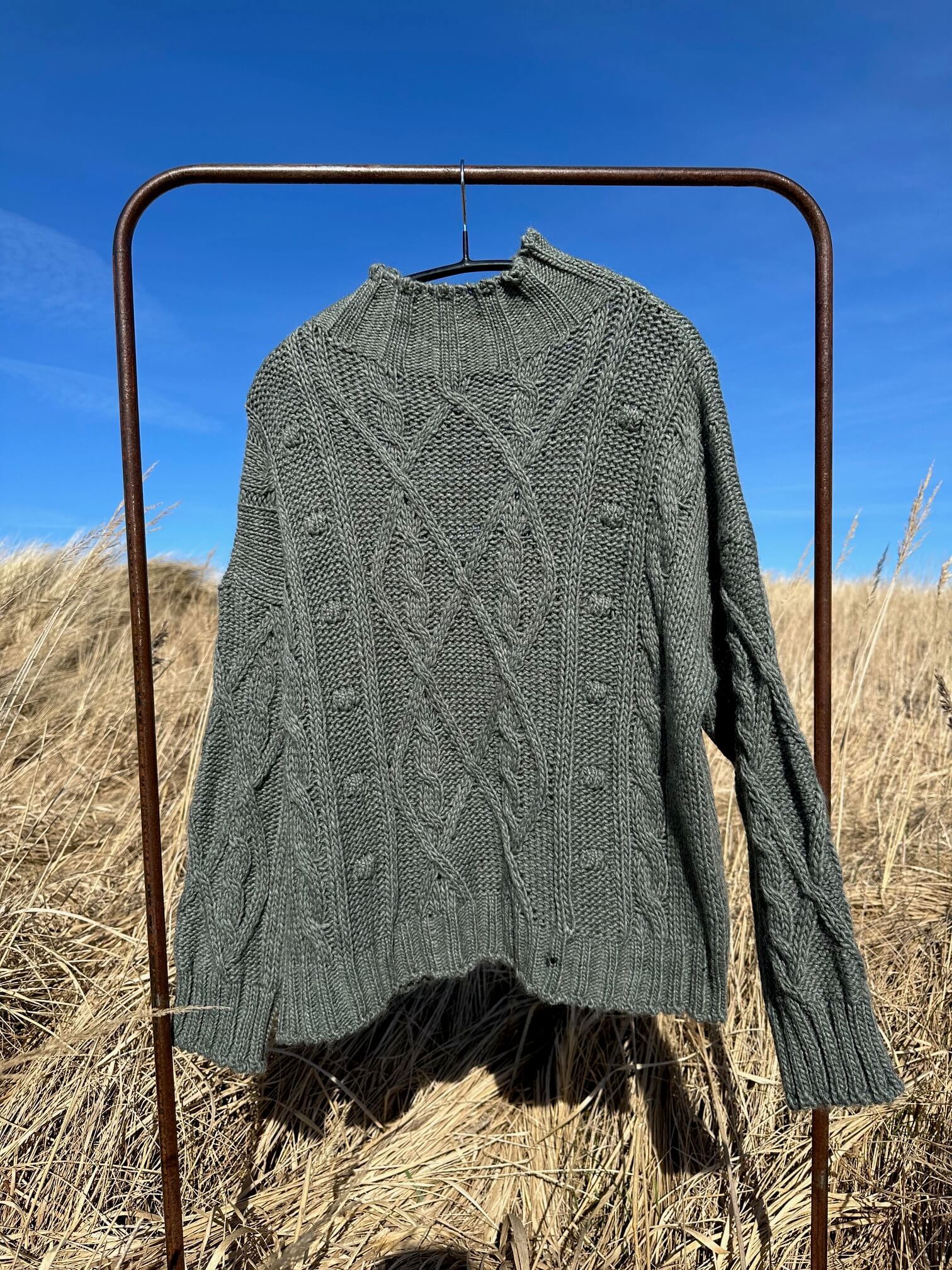 Delux Skagen kabelstrik - armygrøn