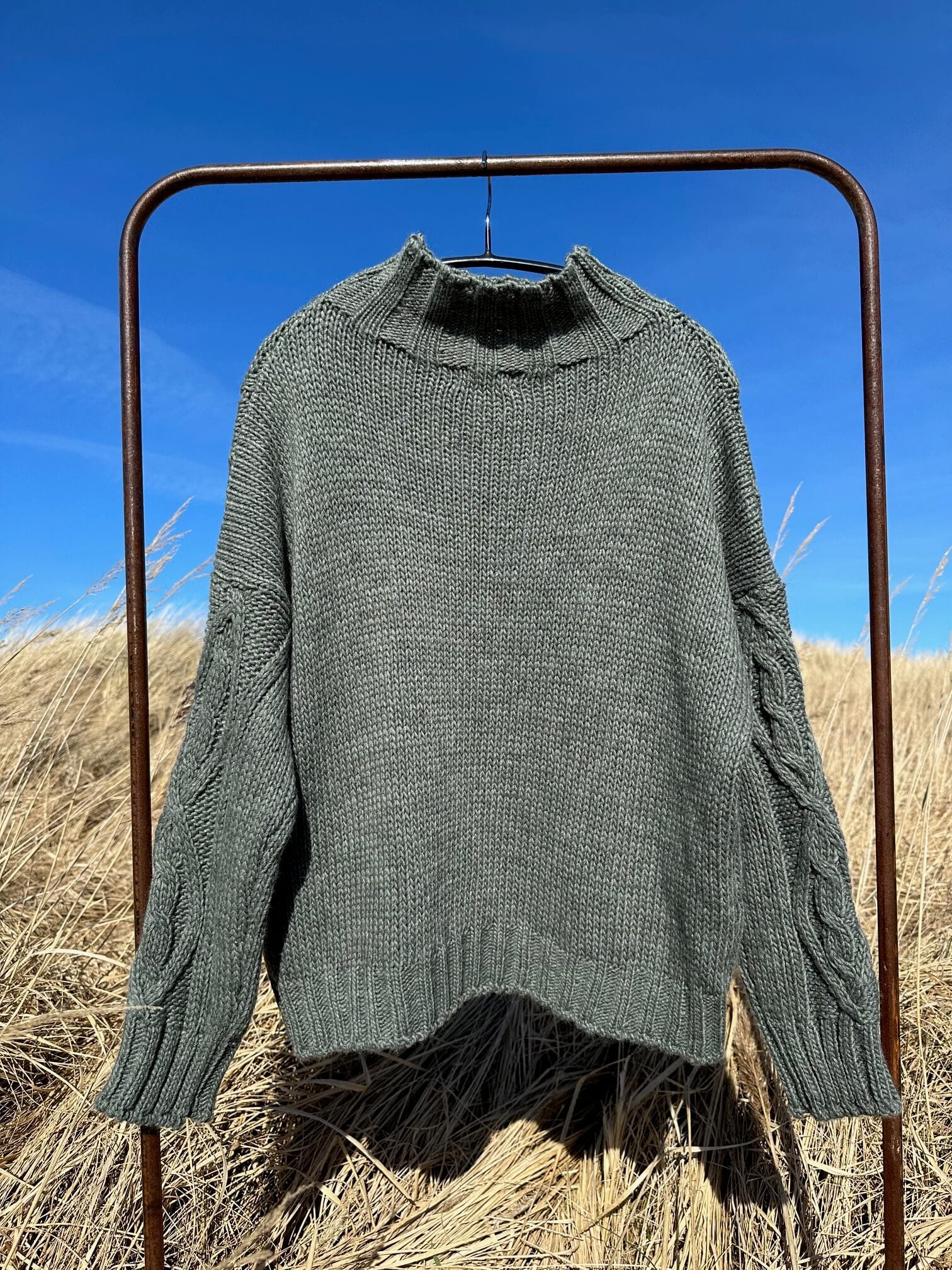 Delux Skagen kabelstrik - armygrøn