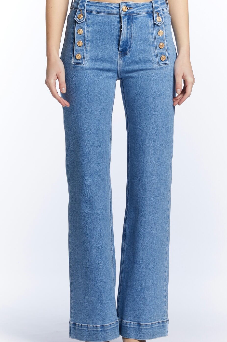 Delux Skagen jeans m. knapper - lys denim