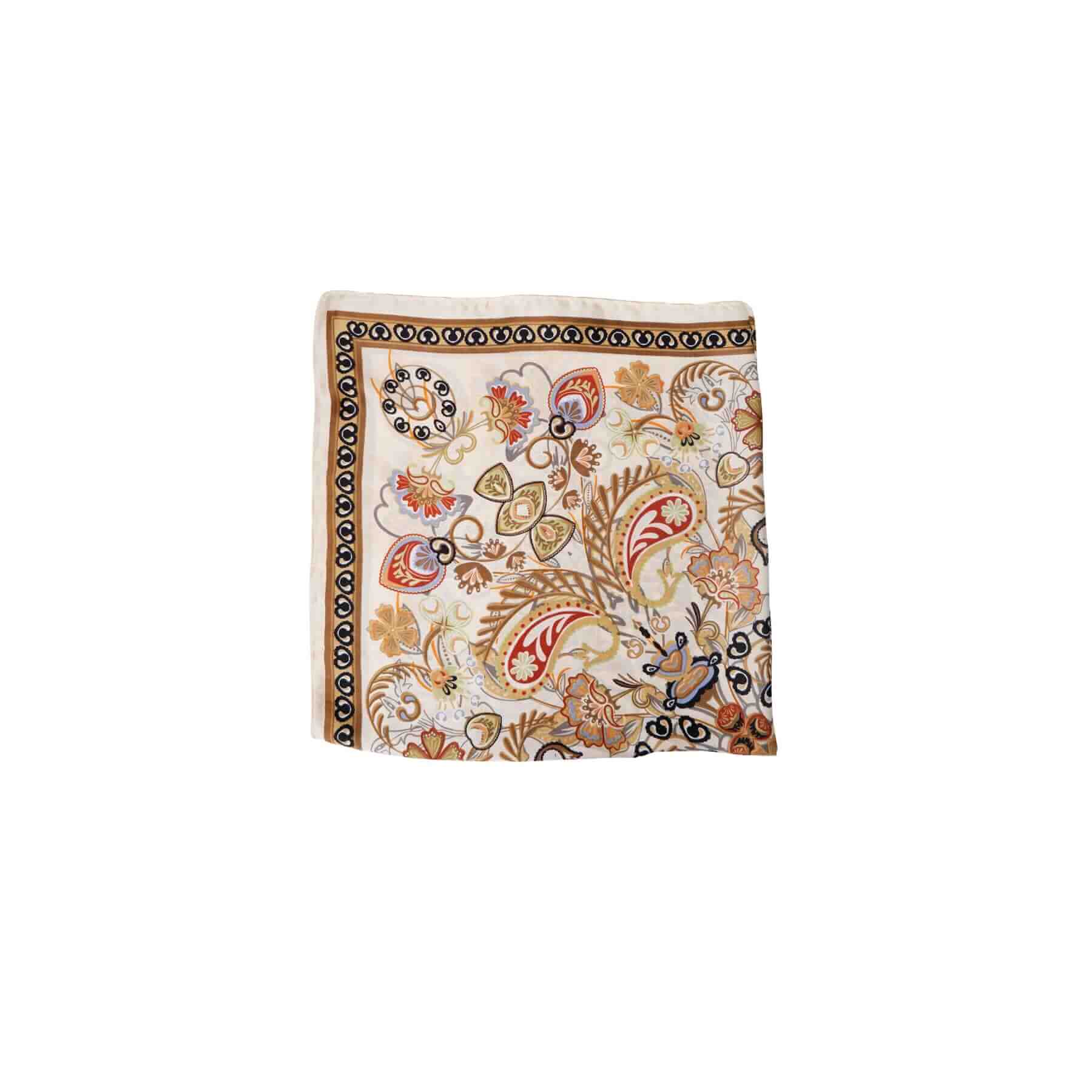 Black Colour Tazia mini tørklæde w. golden ring