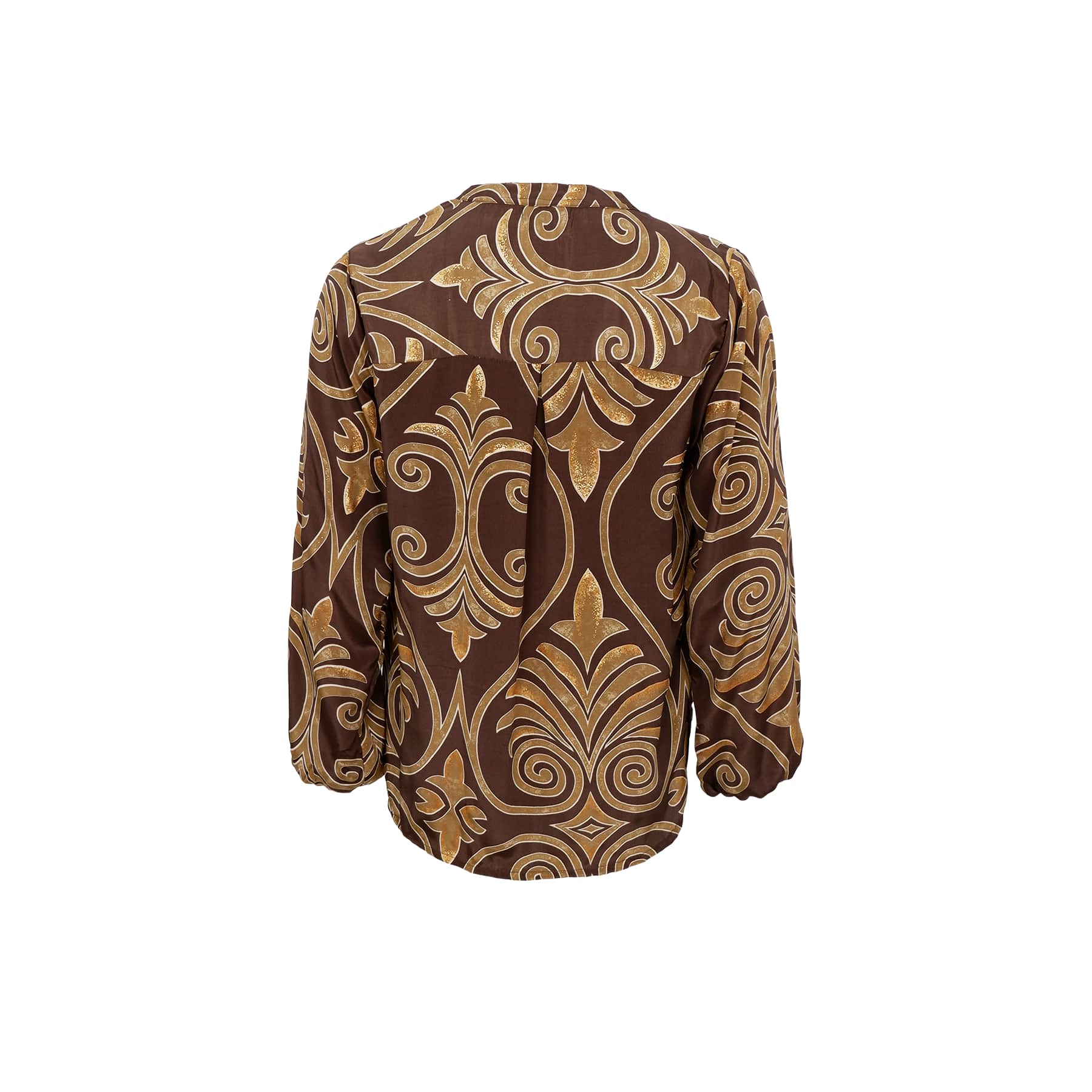 Black Colour Luna bluse - Brown Lotus