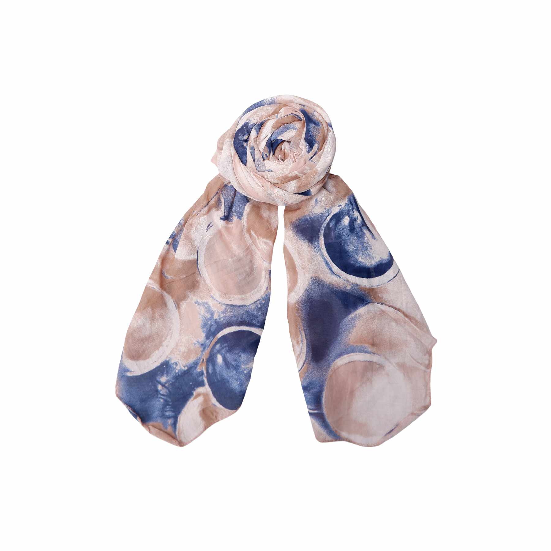 Black Colour silke/bomuldstørklæde - navy rose