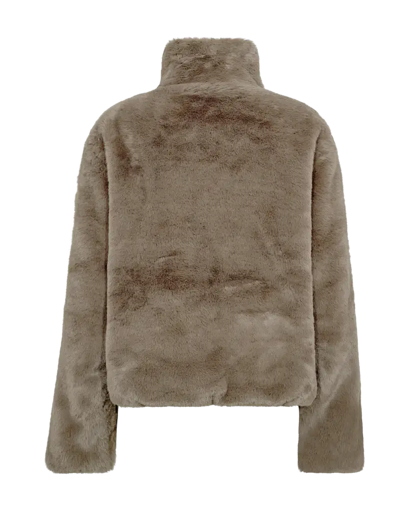 Freequent jakke faux fur - brun