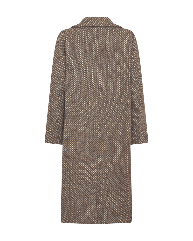 Freequent jakke / trenchcoat - brun & off-white