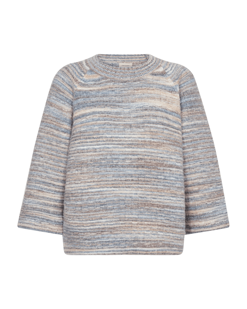 Freequent Clas pullover - hvid & blå