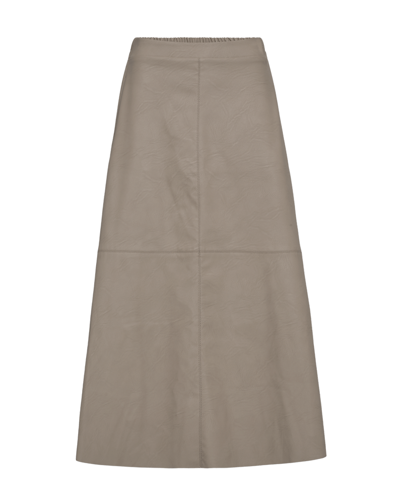 Freequent imiteret skindnederdel - taupe