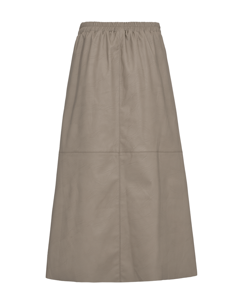 Freequent imiteret skindnederdel - taupe