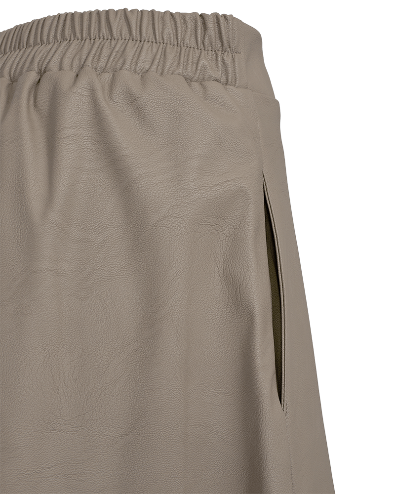 Freequent imiteret skindnederdel - taupe