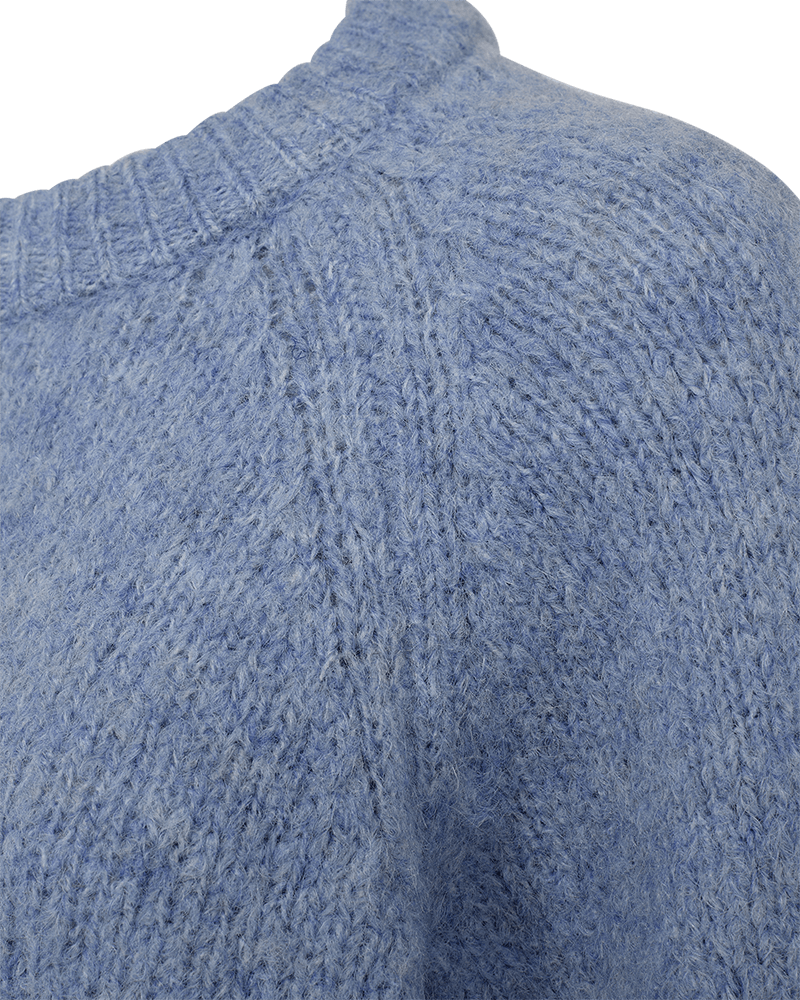 Freequent Lulu strik - lyseblå melange