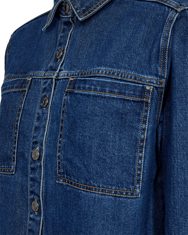 Freequent denimjakke - medium blue