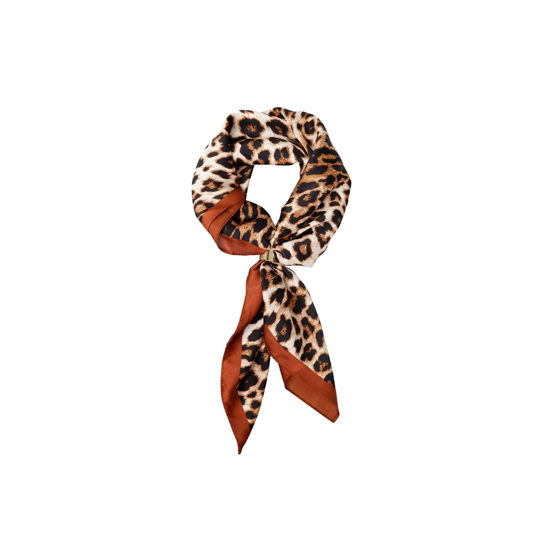 Black Colour Nira mini tørklæde w. golden ring