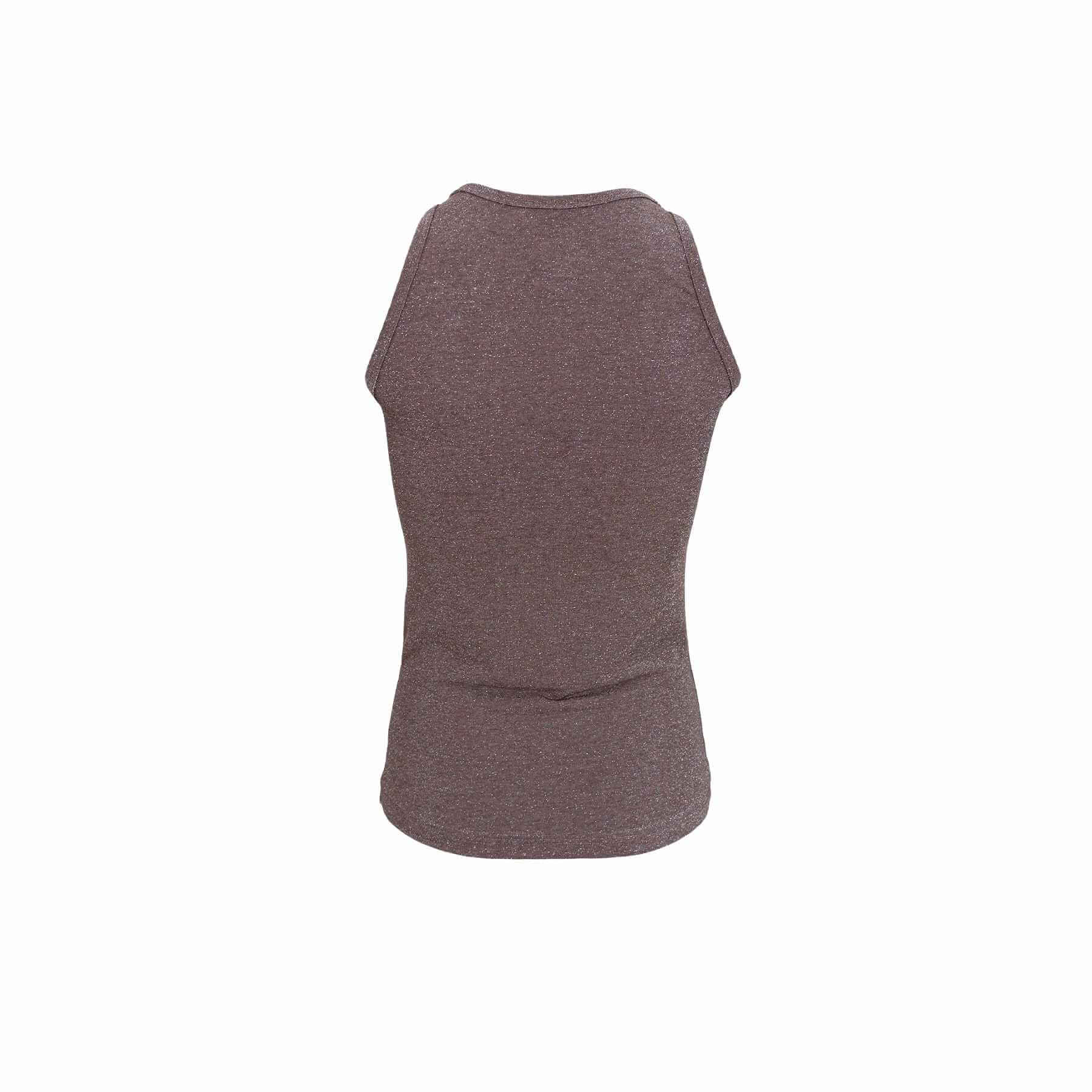 Black Colour Lurex glimmer top - taupe