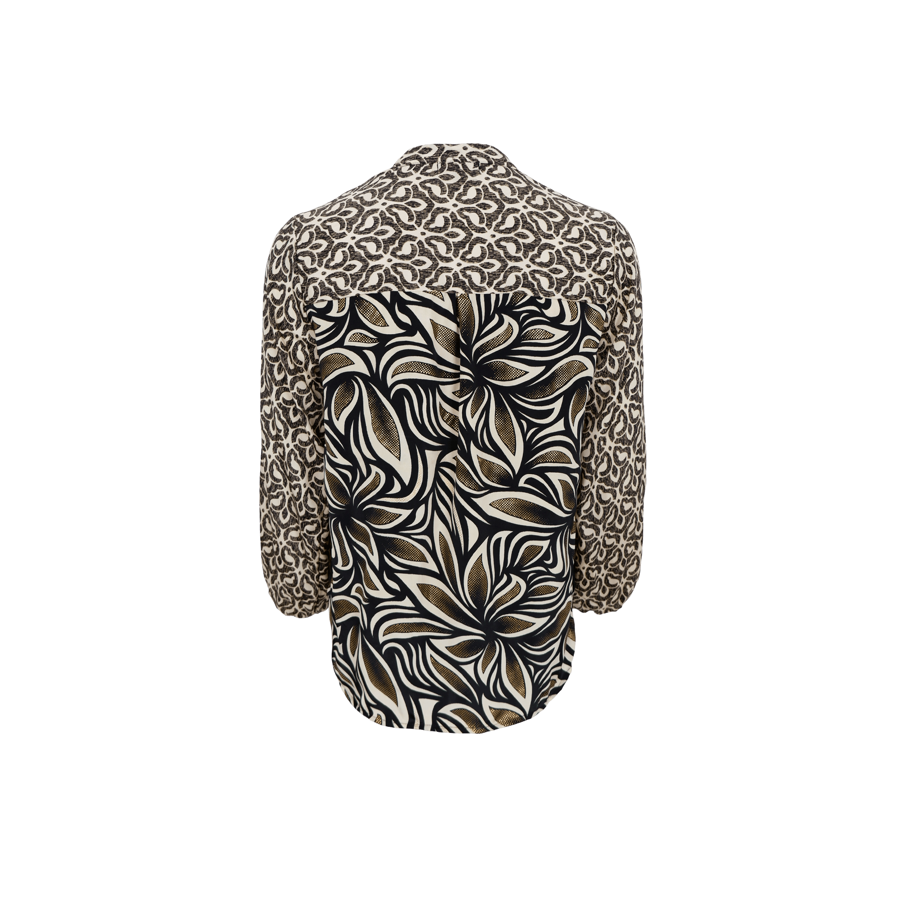 Black Colour Luna bluse - Black Tile Mix