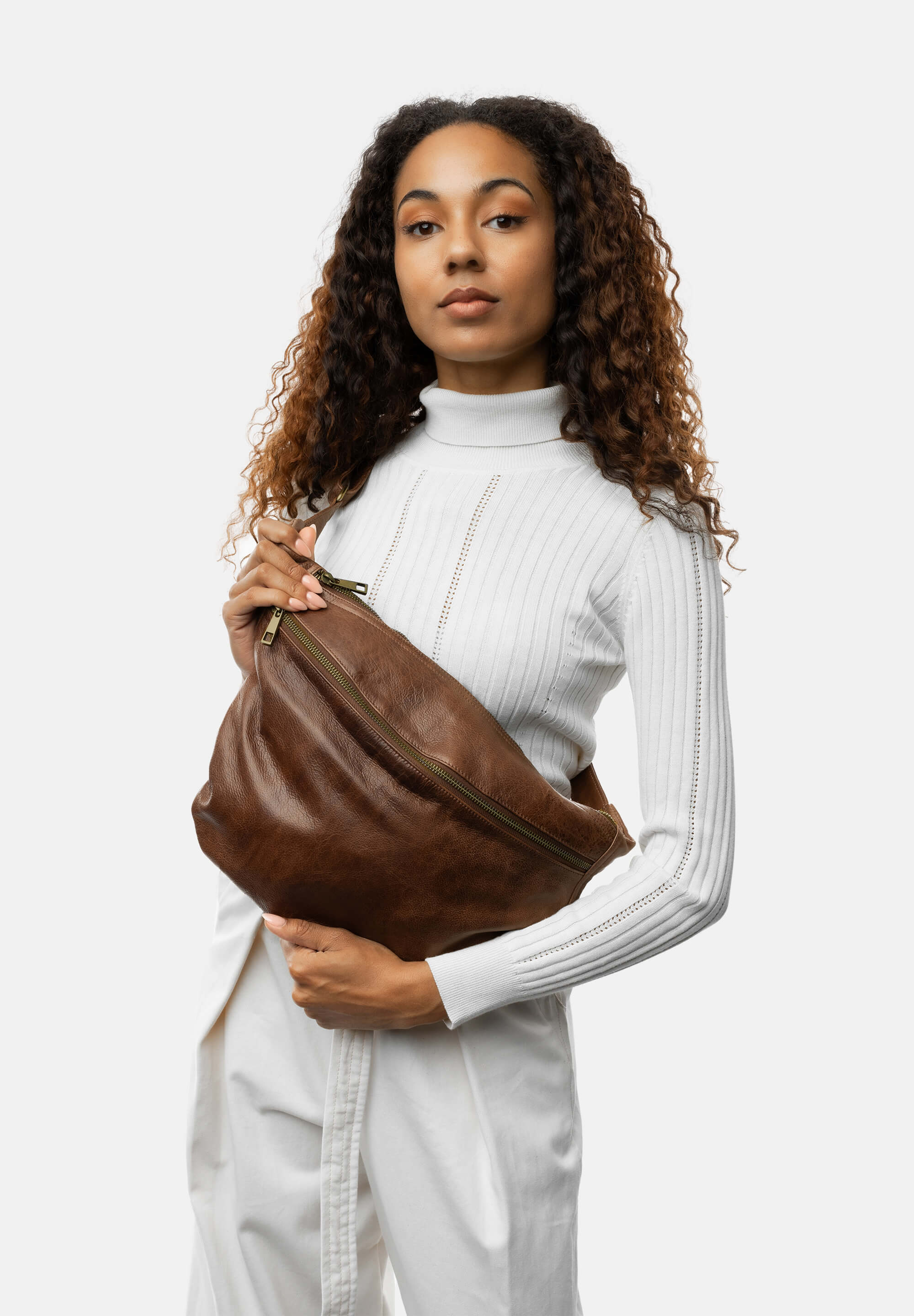 Re:Designed stor Merla skind bumbag - walnut