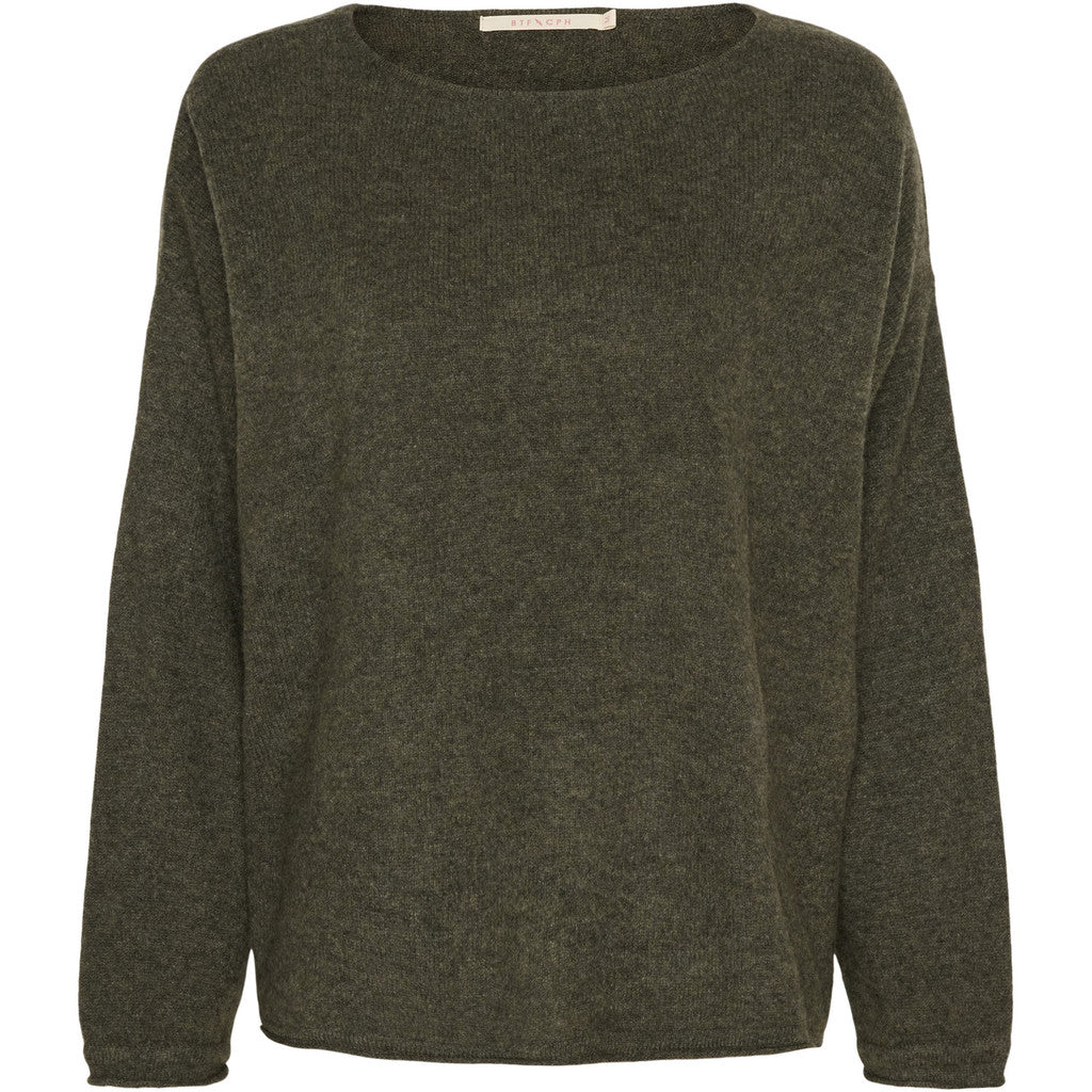 Butterfly CPH 100% cashmere strik oversized - armygrøn melange