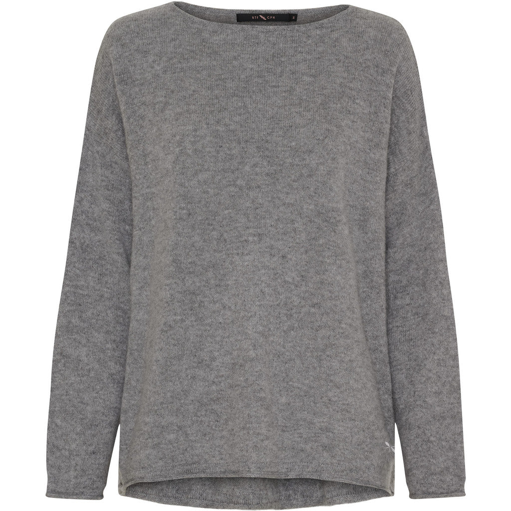 Butterfly CPH 100% cashmere strik oversized - grå melange