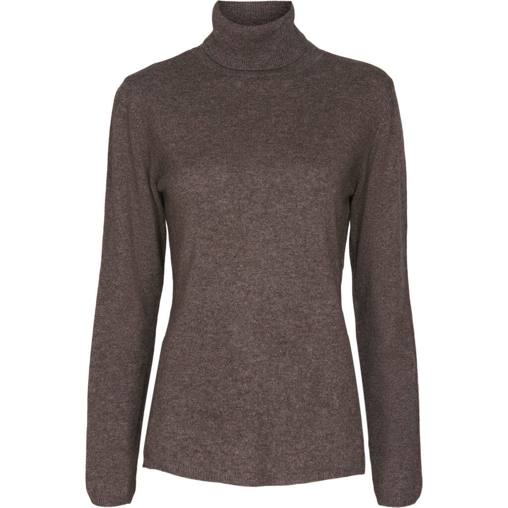 Butterfly CPH cashmere & marino turtle neck - brown melange