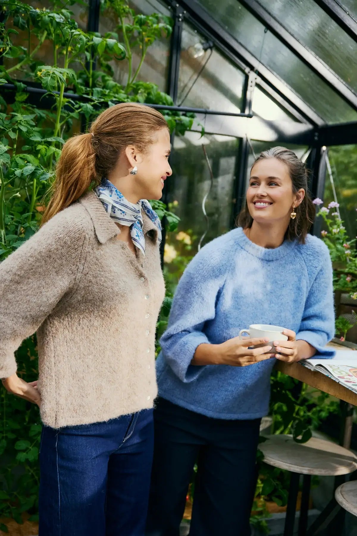 Freequent Lulu strik - lyseblå melange