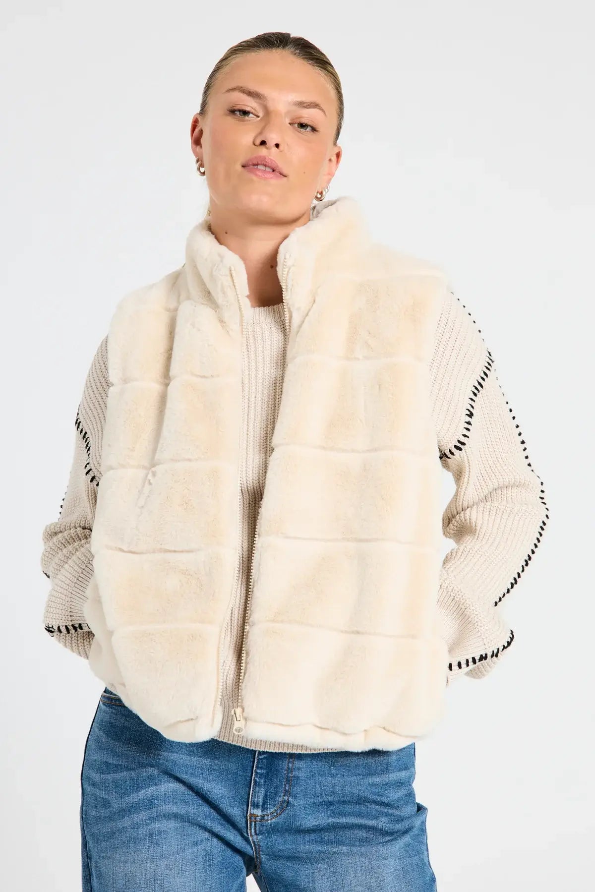 Freequent foxy vest - beige