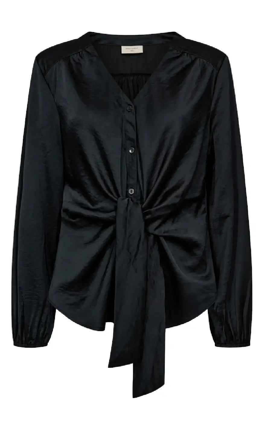 Freequent Dove skjorte m. knudedetalje - sort