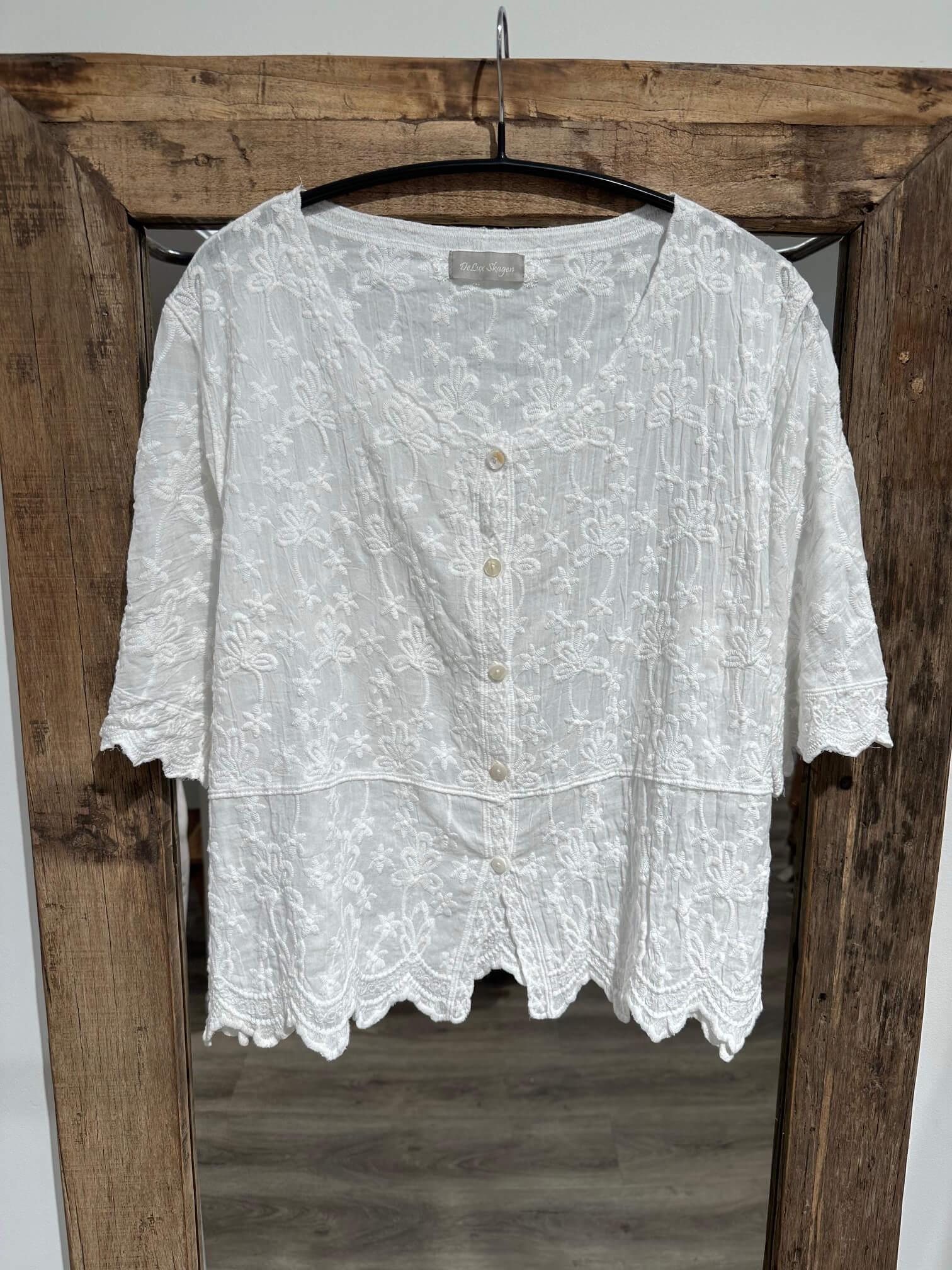 Delux Skagen Cecilia broderi bluse - hvid