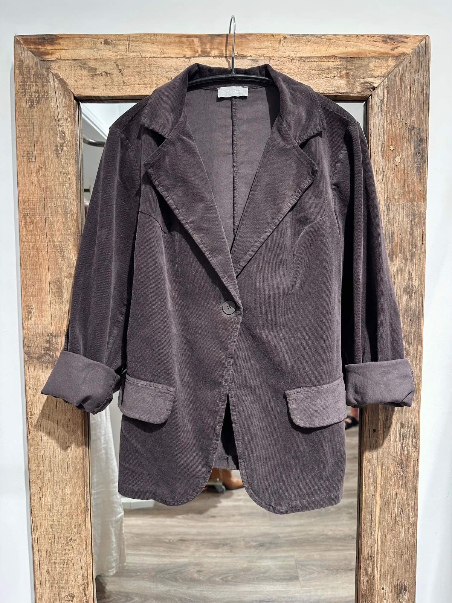 Delux Skagen fløjlsblazer - mørkebrun