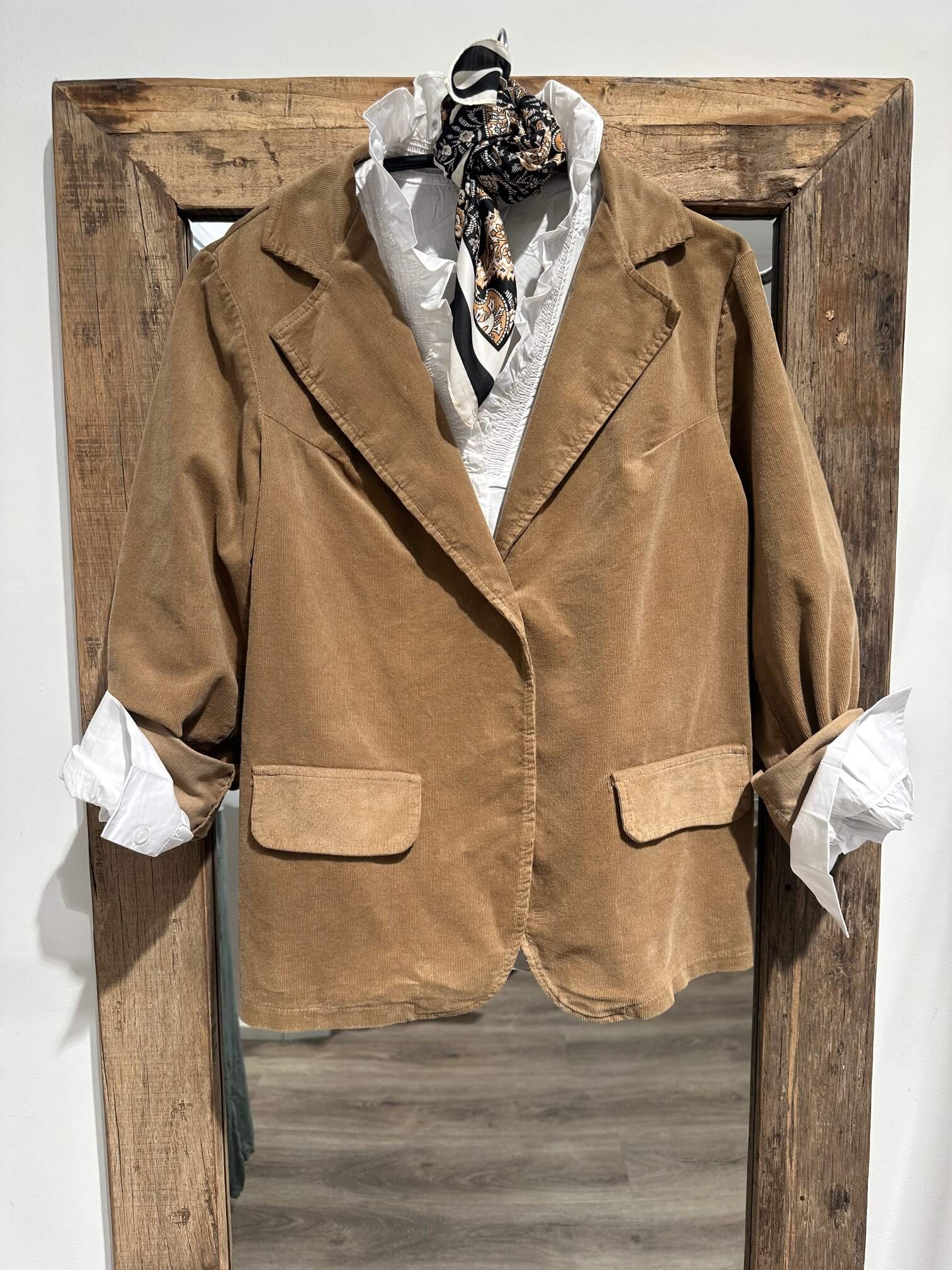 Delux Skagen fløjlsblazer - caramel
