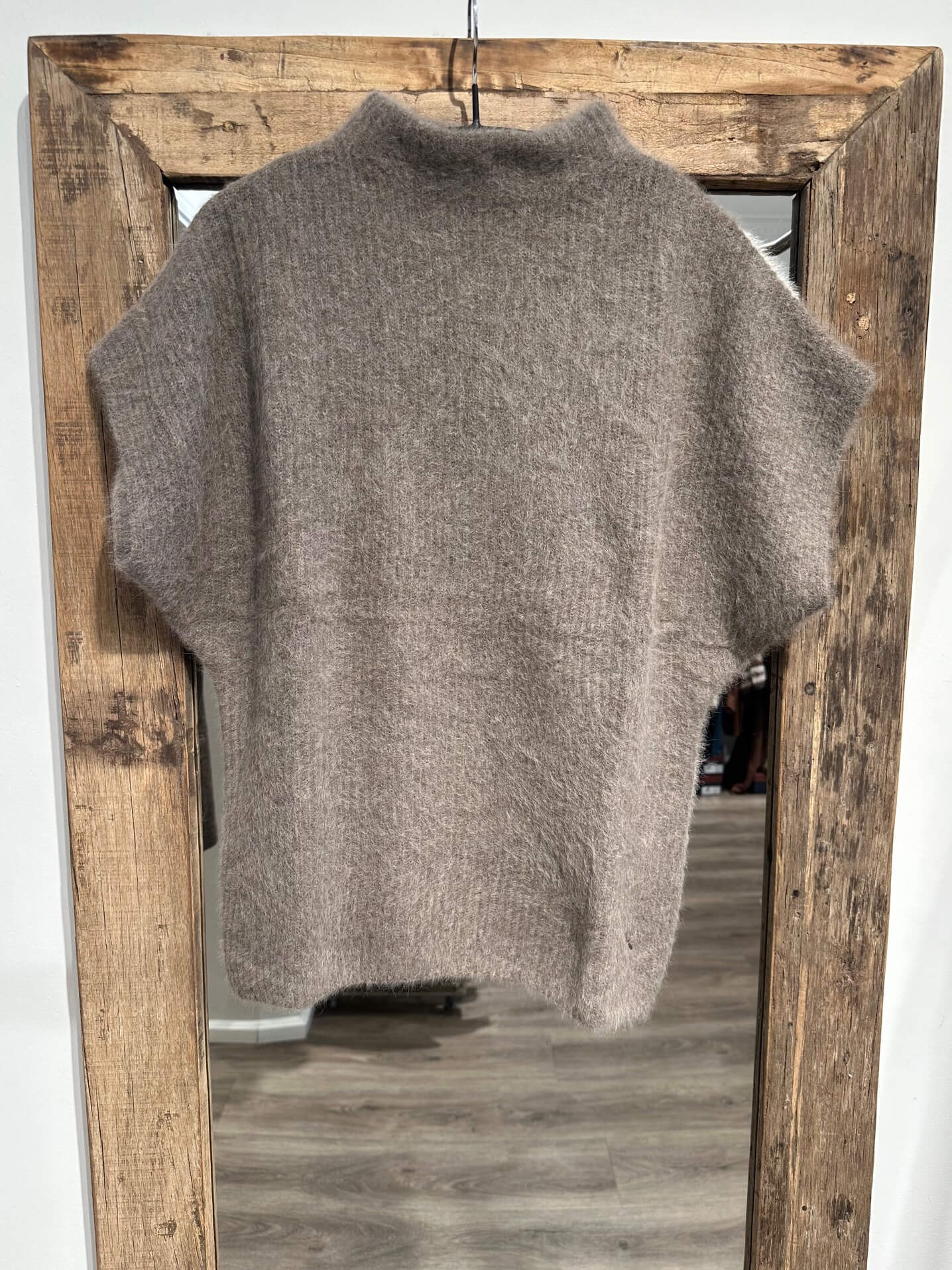 Butterfly CPH cashmere & raccoon kortærmet strik - mørkebrun