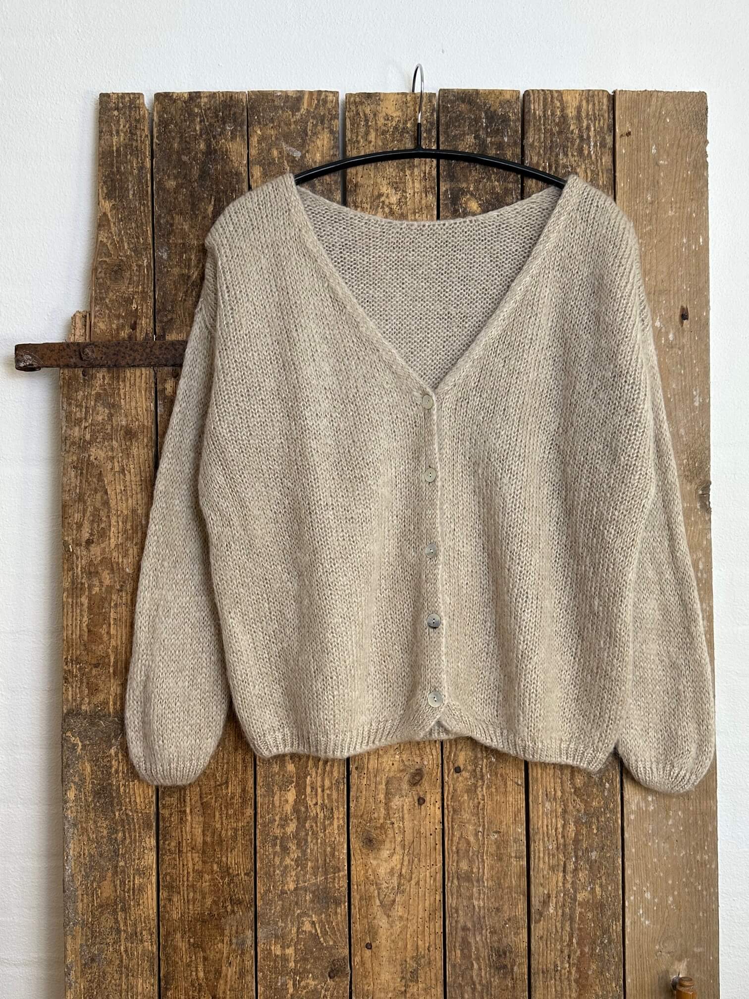 Delux Skagen mohair strikcardigan - beige