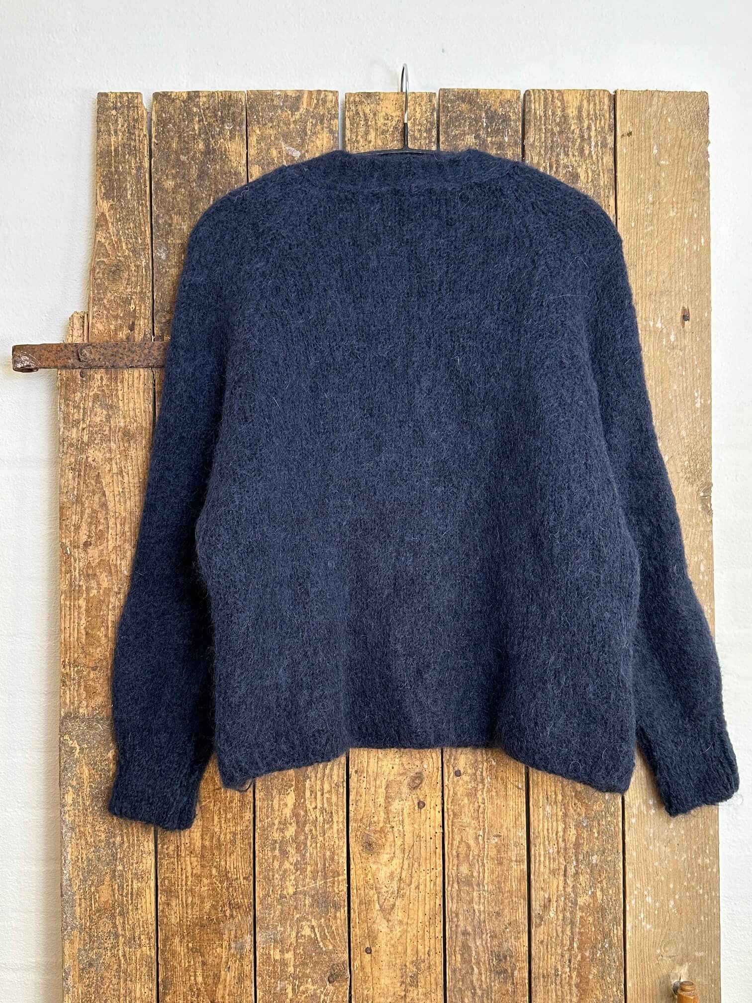 A taste of Fleurie mohair strikcardigan - navy