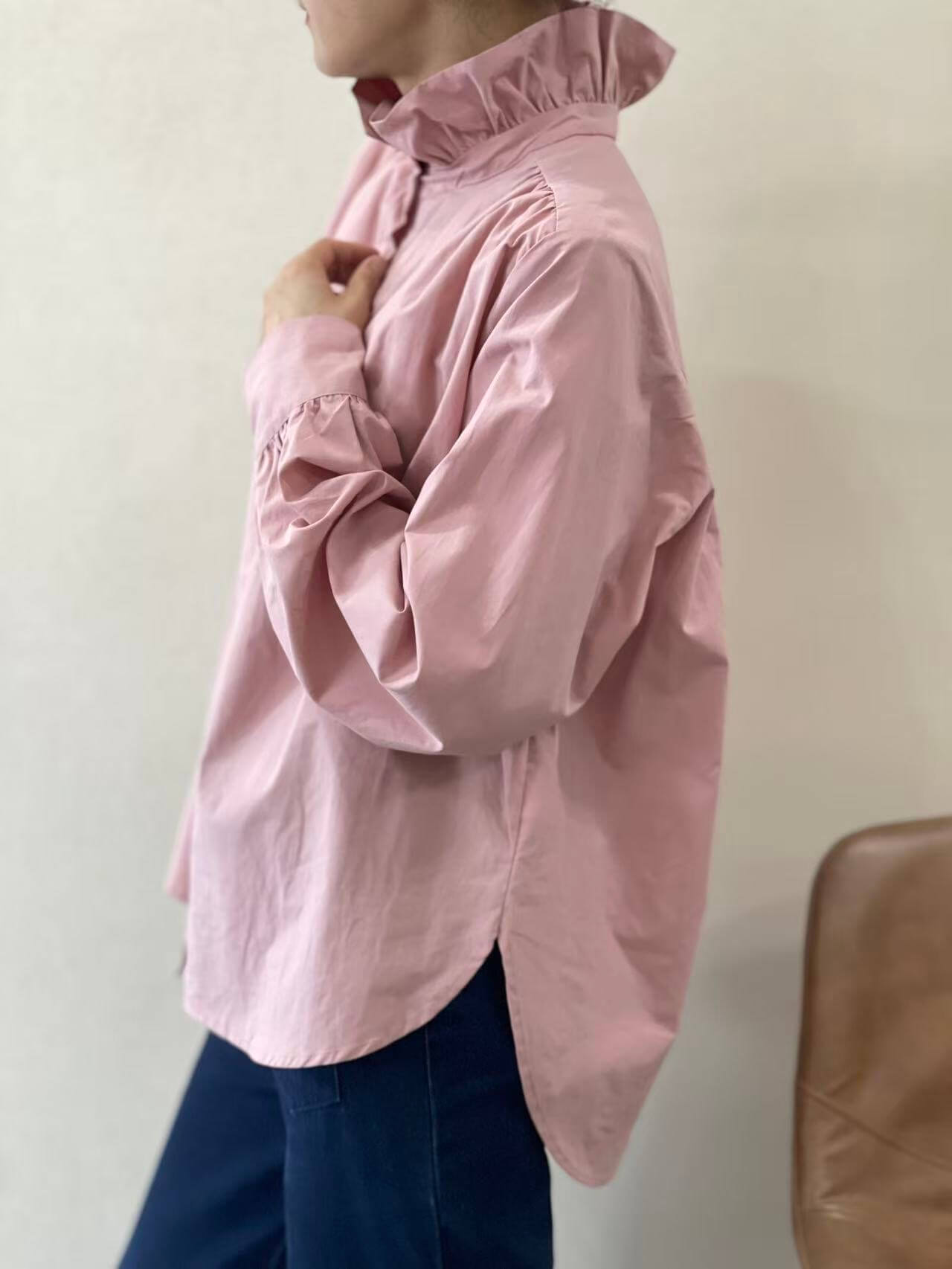 A taste of Fleurie skjorte m. flæsekrave - rosa