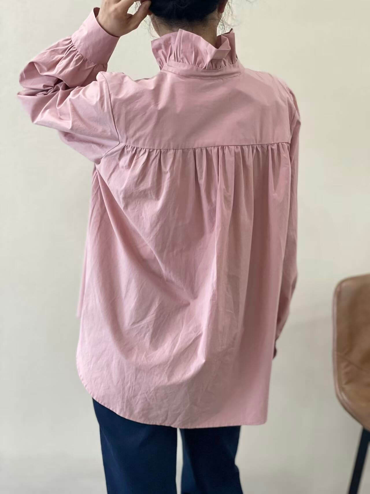 A taste of Fleurie skjorte m. flæsekrave - rosa