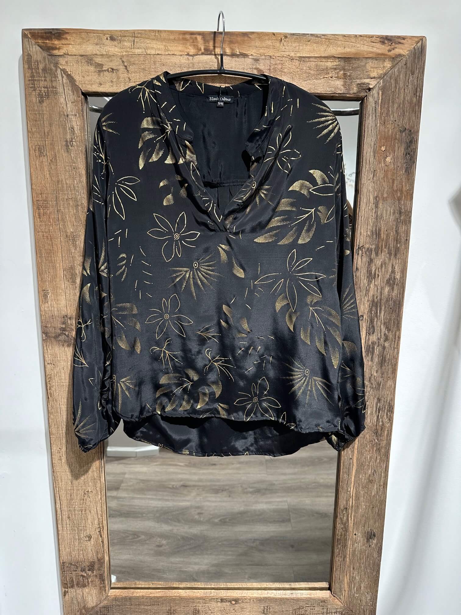 Black Colour Luna bluse - sort & guld