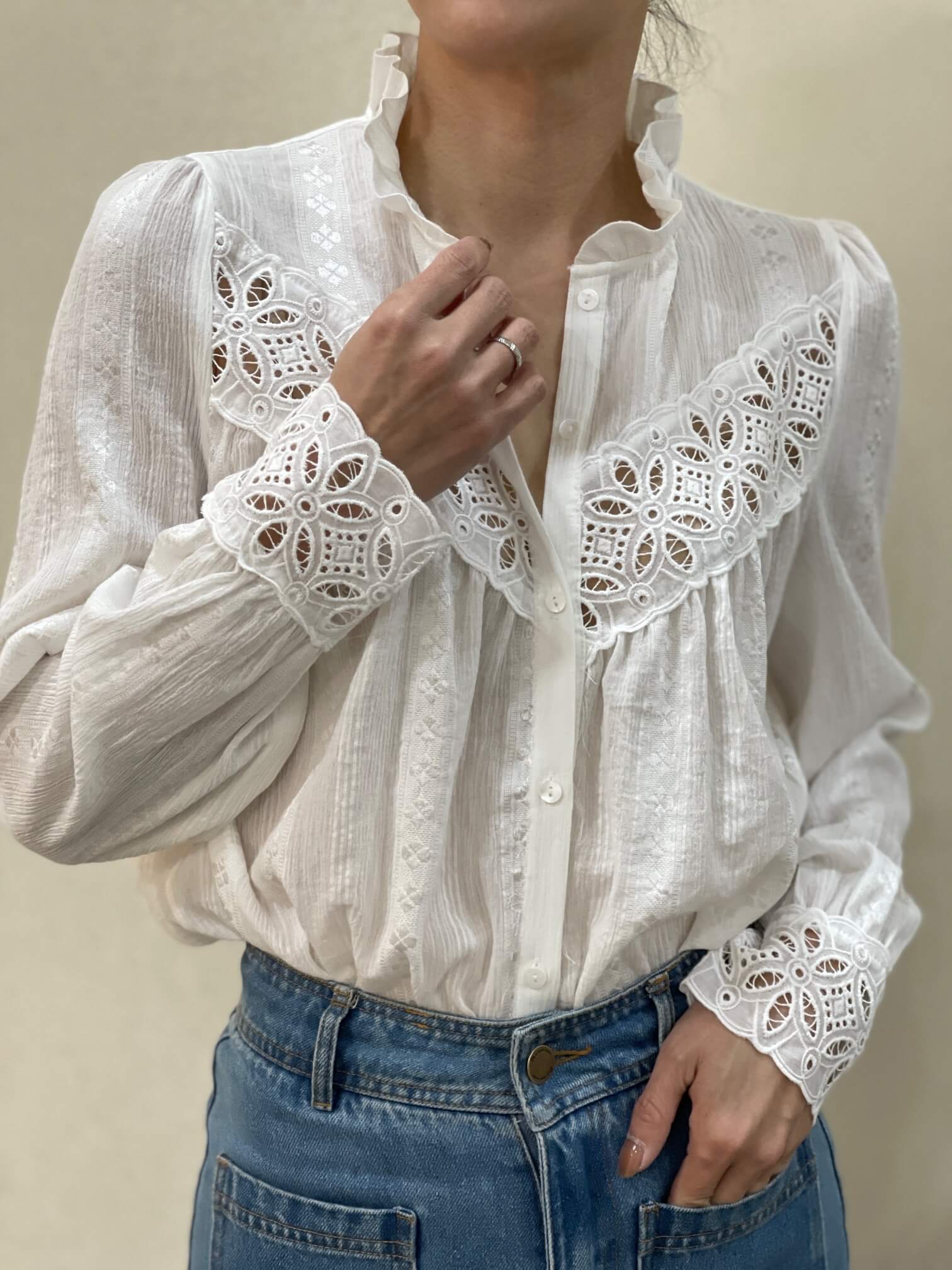 A taste of Fleurie Ally skjortebluse - hvid