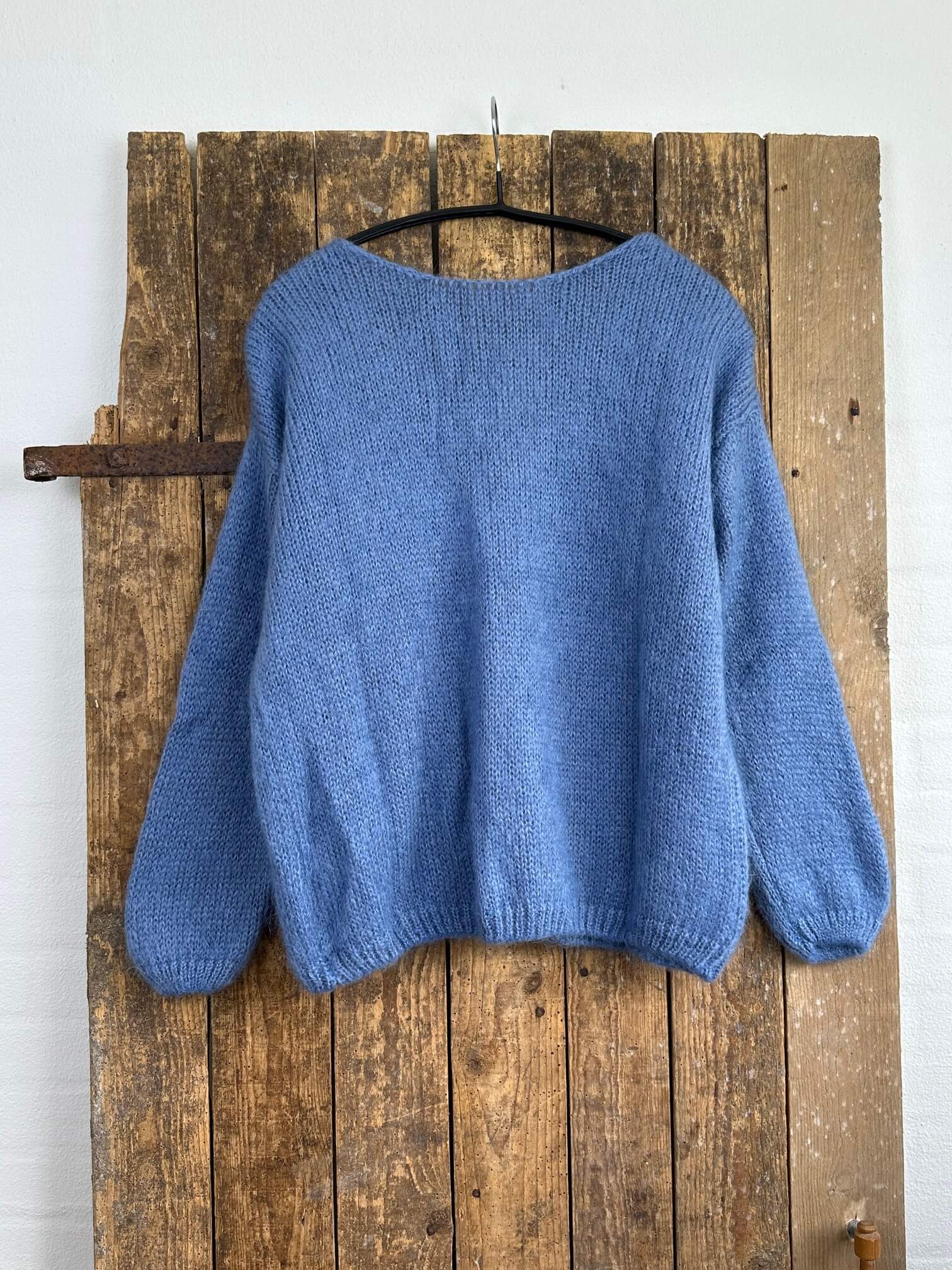 Delux Skagen mohair strikcardigan - jeansblå