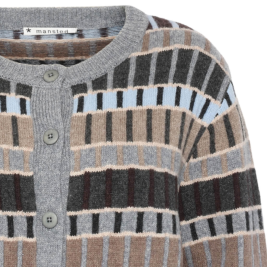 Mansted Mabel strikcardigan - 100% lambswool grå