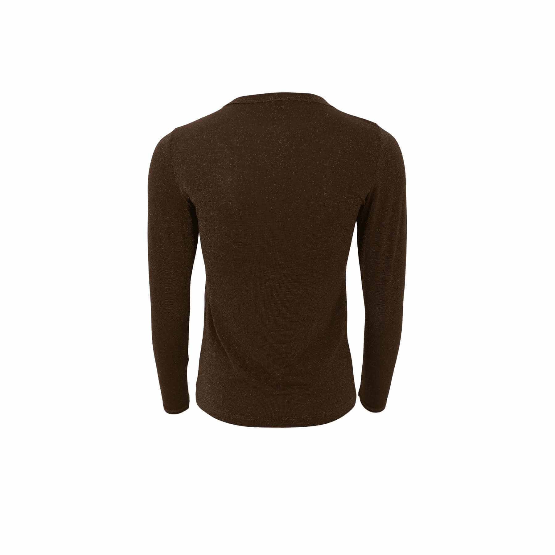 Black Colour Lurex glimmer bluse - mørkebrun